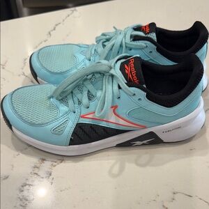Reebok Women's Aqua and Black Athletic Shoes